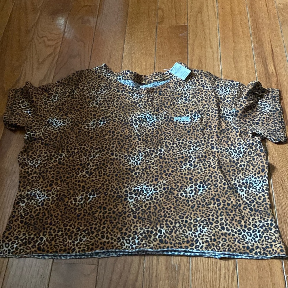NWT Pink by Victoria's Secret Leopard Crop Top